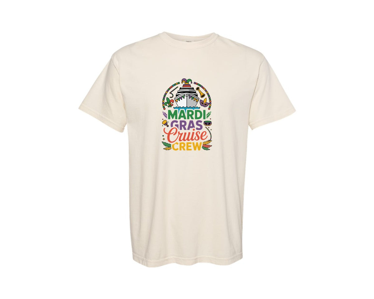 brand:Comfort Colors|color:Ivory|Mardi Gras Cruise Crew Graphic T-Shirt