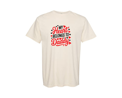brand:Comfort Colors|color:Ivory|My Heart Belongs To Daddy 4 Graphic T-Shirt