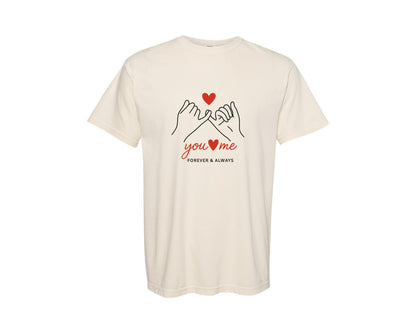 brand:Comfort Colors|color:Ivory|You Me Forever Love Illustration Graphic T-Shirt
