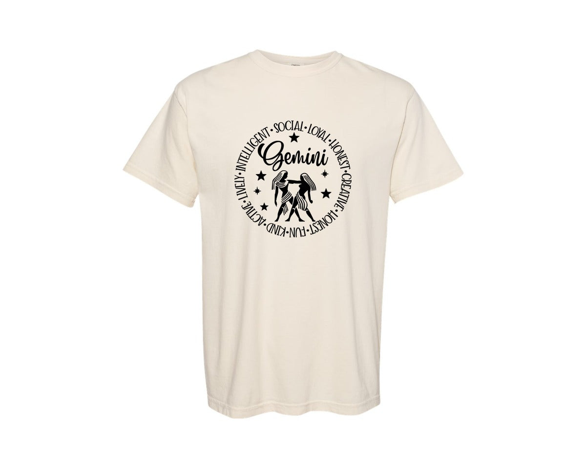 brand:Comfort Colors|color:Ivory|Gemini Gemini Horoscope Graphic T-Shirt