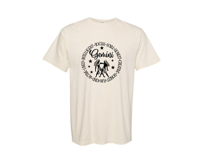 brand:Comfort Colors|color:Ivory|Gemini Gemini Horoscope Graphic T-Shirt