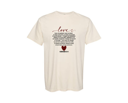 brand:Comfort Colors|color:Ivory|Valentine Heart Christian Valentine Graphic T-Shirt