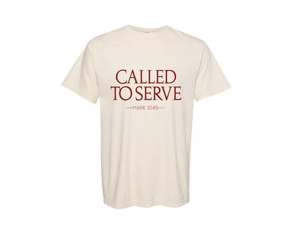 brand:Comfort Colors|color:Ivory|Called To Serve Trendy Christian Shirts Graphic T-Shirt