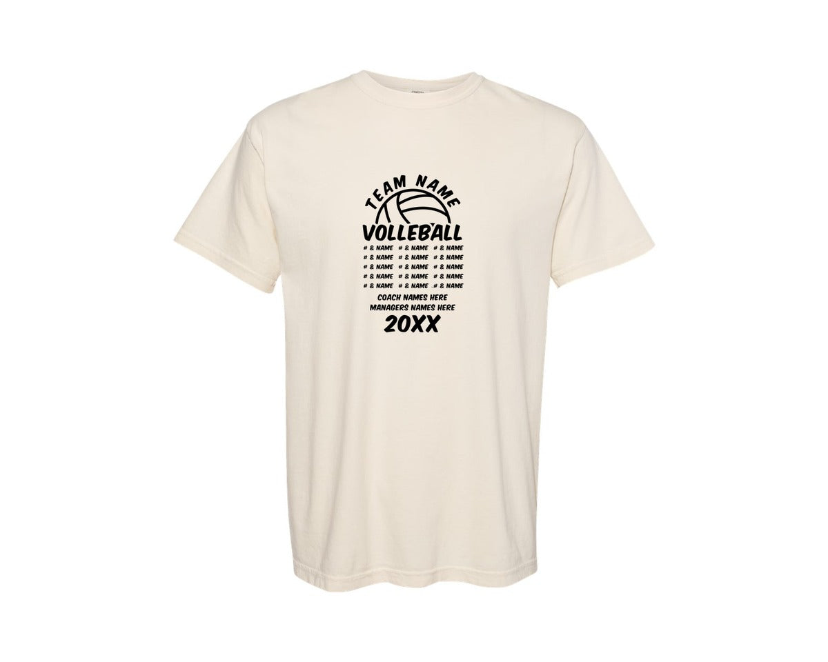 brand:Comfort Colors|color:Ivory|Volleyball Team Volleyball Team Graphic T-Shirt