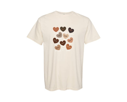 brand:Comfort Colors|color:Ivory|Black History Equality Heart Design Graphic T-Shirt