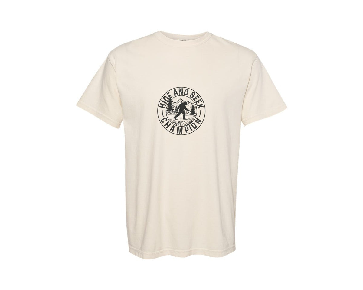brand:Comfort Colors|color:Ivory|Bigfoot T Shirt Hide And Seek Champion Graphic T-Shirt