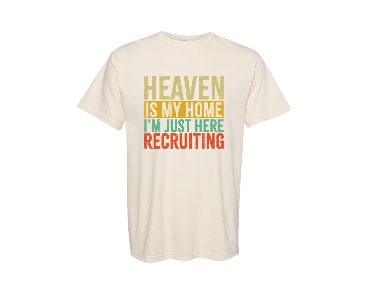 brand:Comfort Colors|color:Ivory|Heaven Is My Home Christian Religious 2 Graphic T-Shirt