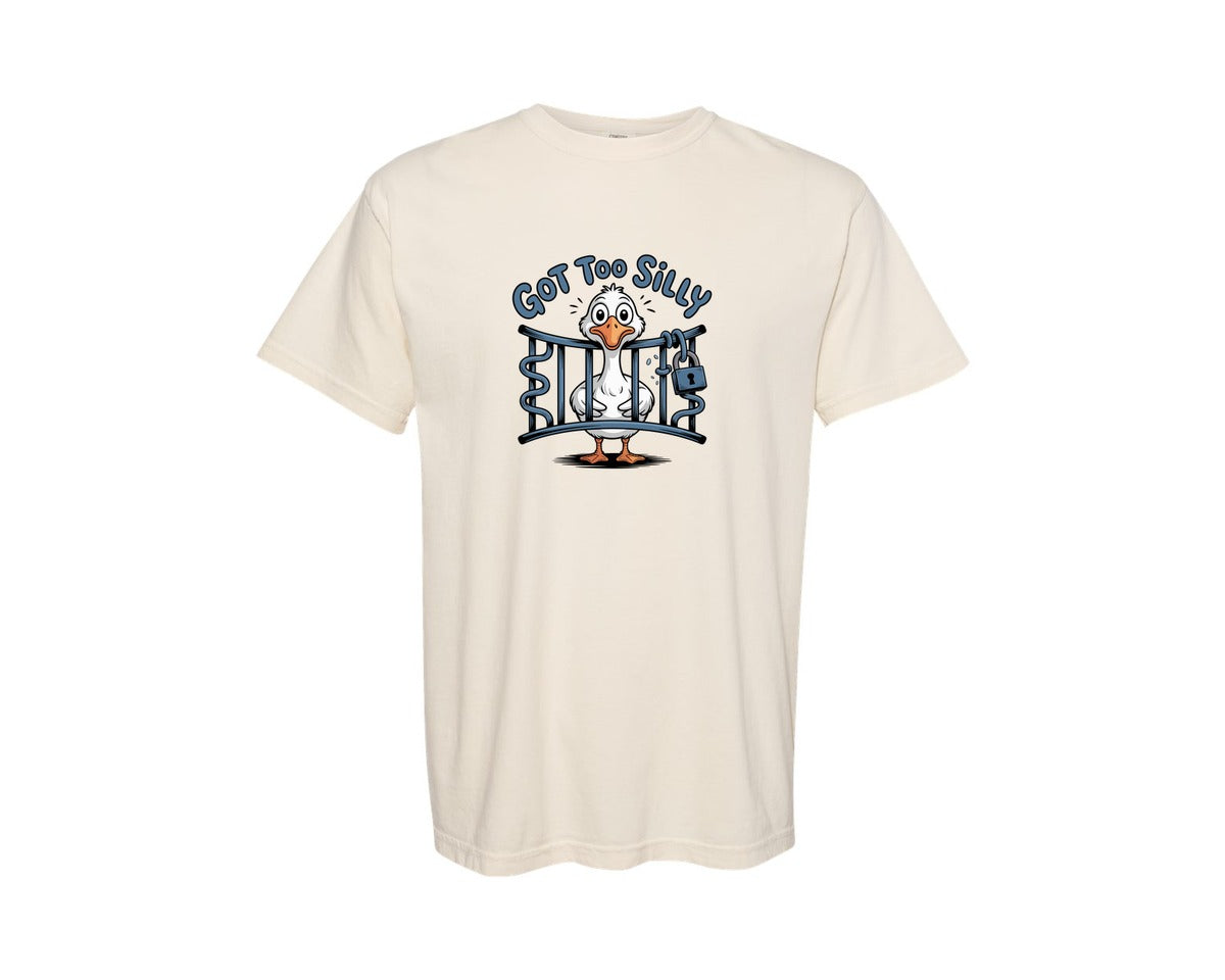 brand:Comfort Colors|color:Ivory|Got Too Silly Funny Goose Graphic T-Shirt
