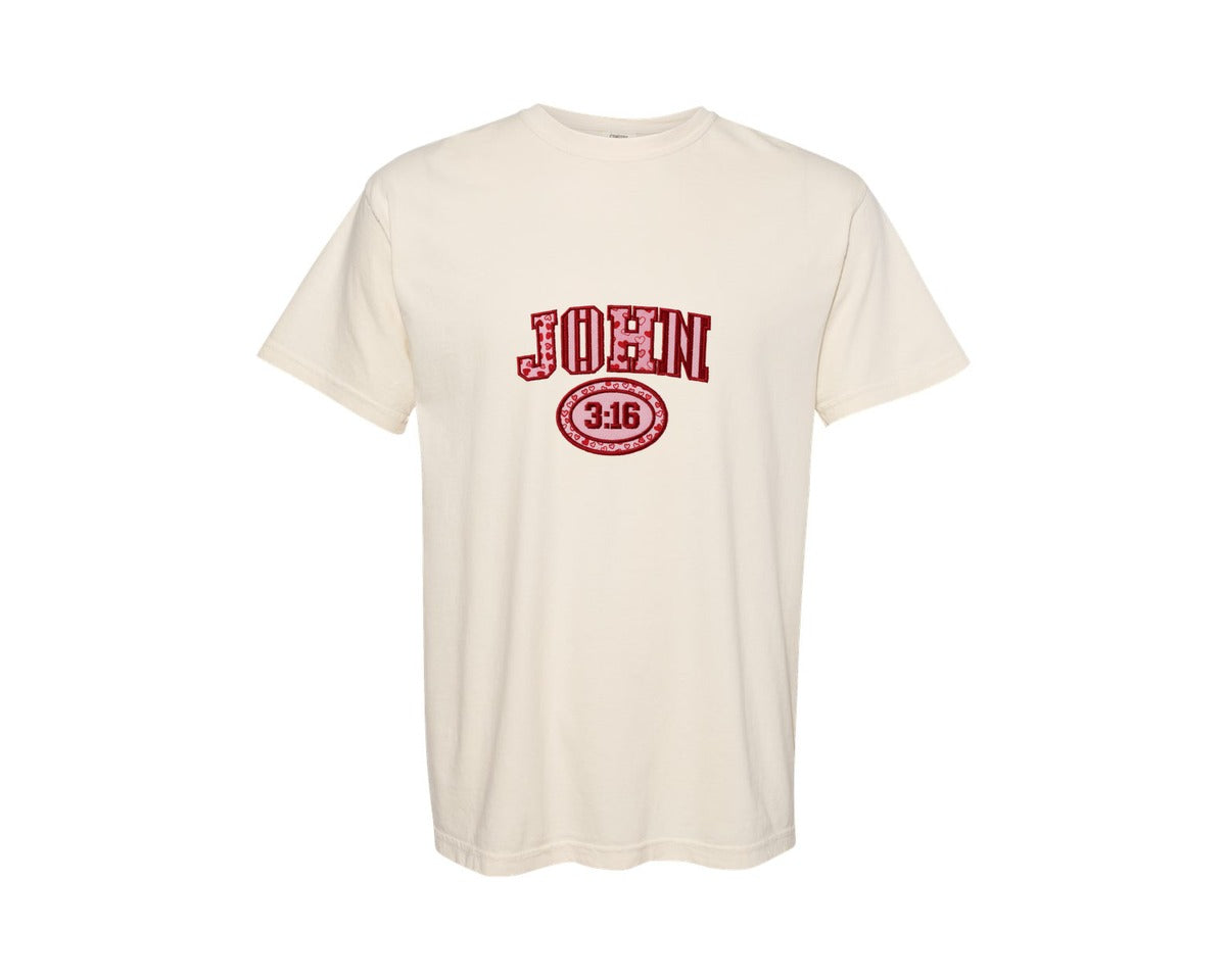 brand:Comfort Colors|color:Ivory|John 316 Valentine Pngpatch Christian 2 Graphic T-Shirt