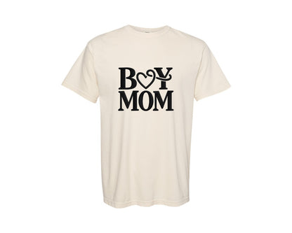 brand:Comfort Colors|color:Ivory|Boy Mom Infinity Heart Design 3 Graphic T-Shirt
