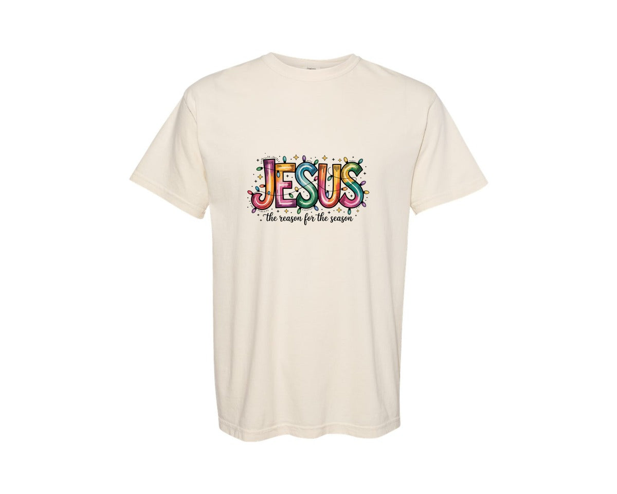 brand:Comfort Colors|color:Ivory|Jesus Is The Reason For The Season 90 Graphic T-Shirt