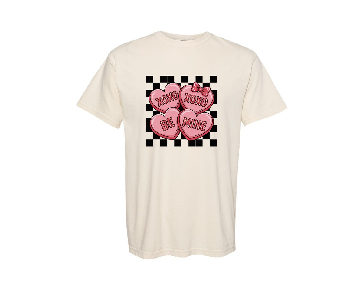 brand:Comfort Colors|color:Ivory|Glitter Valentines Retro Valentines 3 Graphic T-Shirt