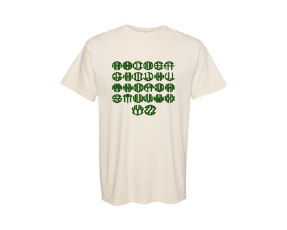 brand:Comfort Colors|color:Ivory|St Patricks Leopard Circle Monogram Graphic T-Shirt
