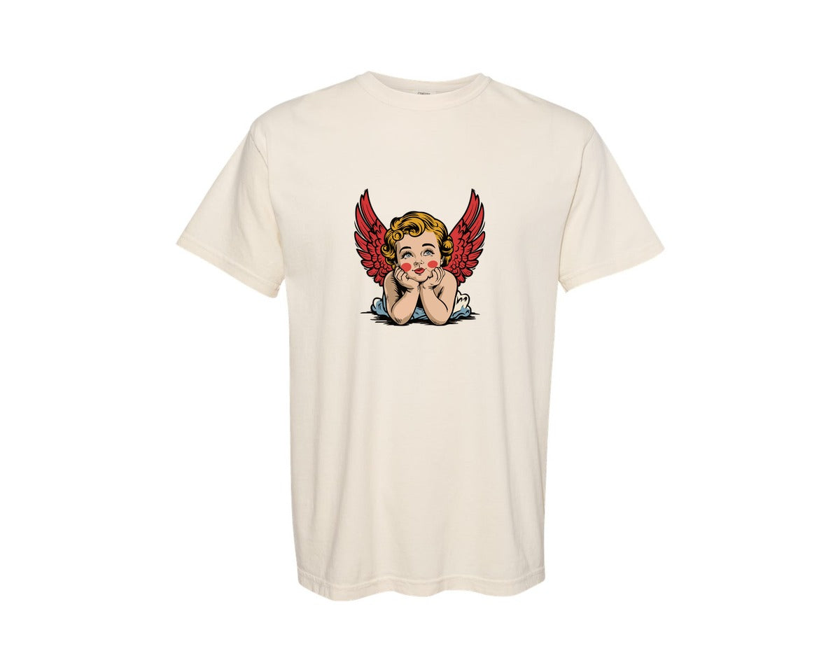 brand:Comfort Colors|color:Ivory|Valentines Day Cupid Graphic T-Shirt