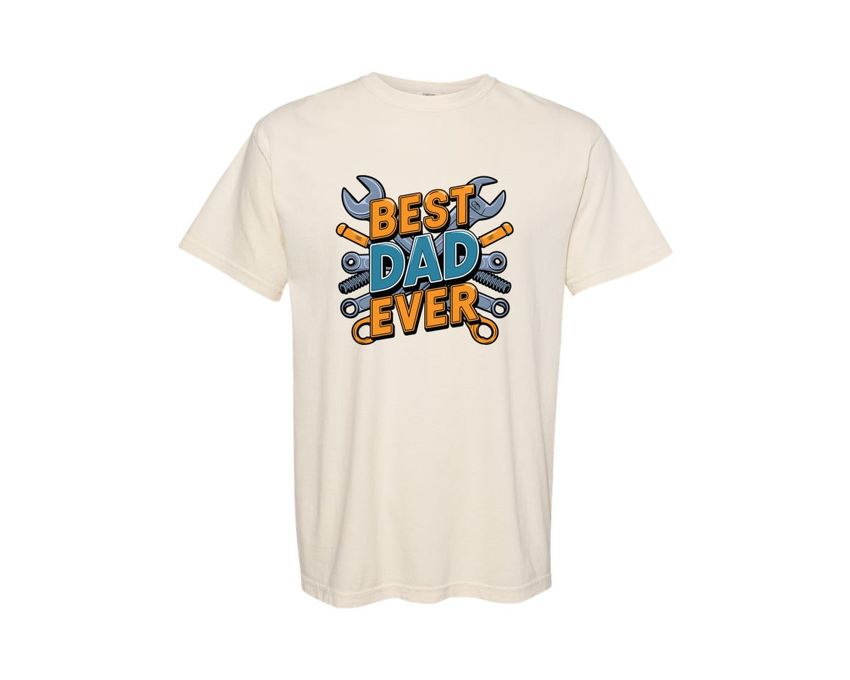 brand:Comfort Colors|color:Ivory|Mechanic Dad 3 Graphic T-Shirt