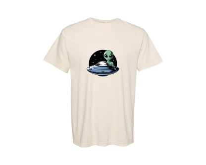 brand:Comfort Colors|color:Ivory|Retro Vintage Ufo Alien T Shirt Design 4 Graphic T-Shirt