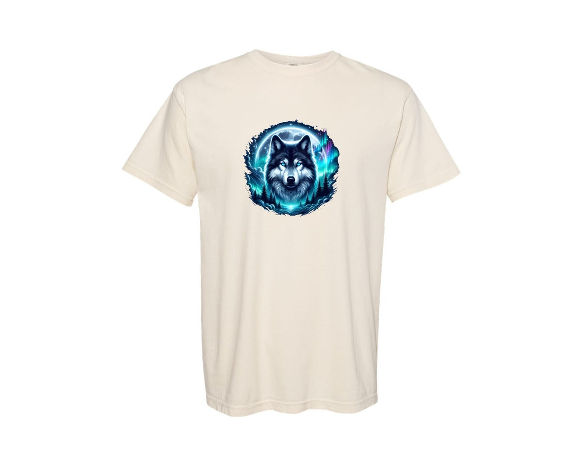 brand:Comfort Colors|color:Ivory|The Mountain Mens Wolf Lookout T Shirt Graphic T-Shirt