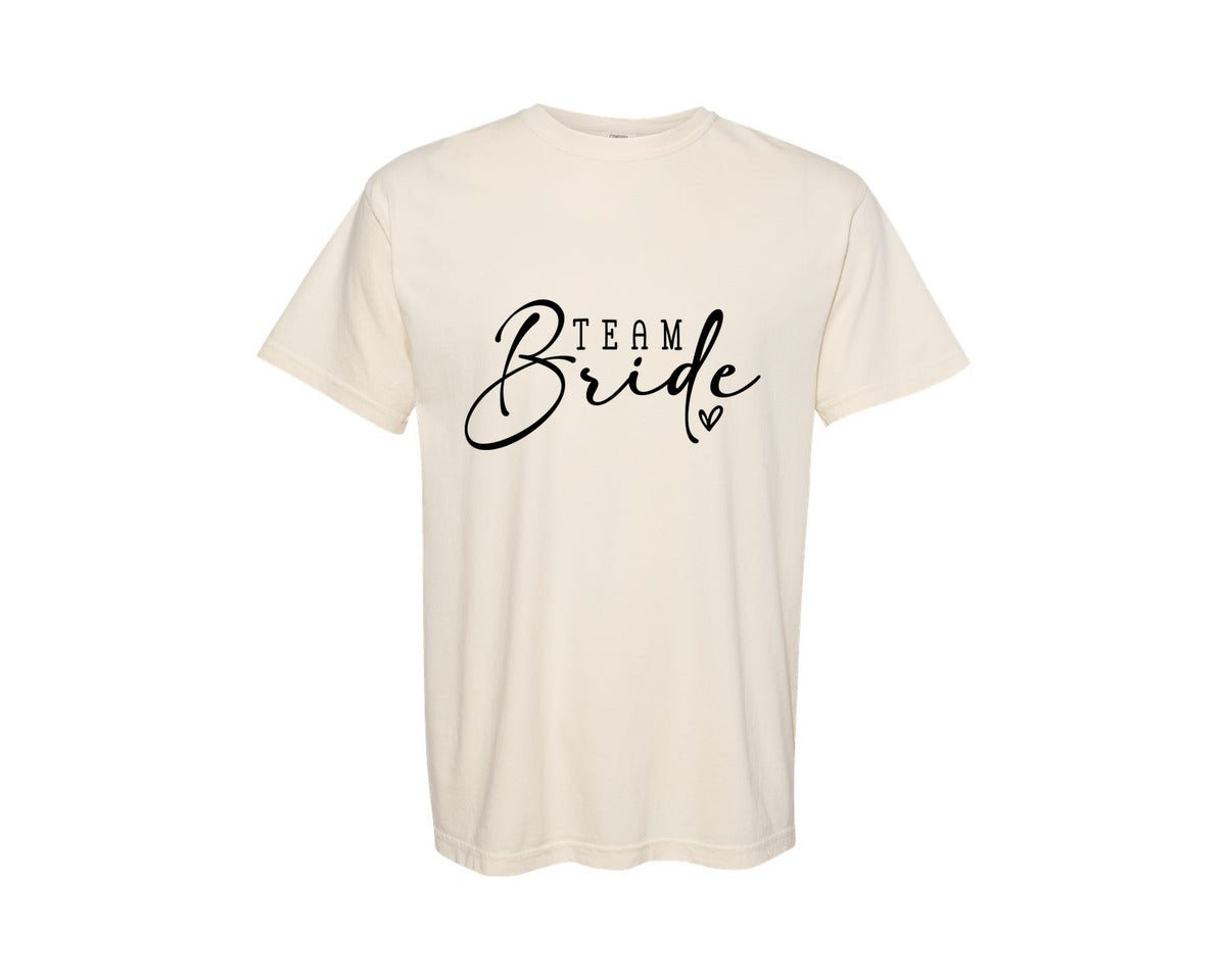 brand:Comfort Colors|color:Ivory|Team Bride Bridal Party Graphic T-Shirt