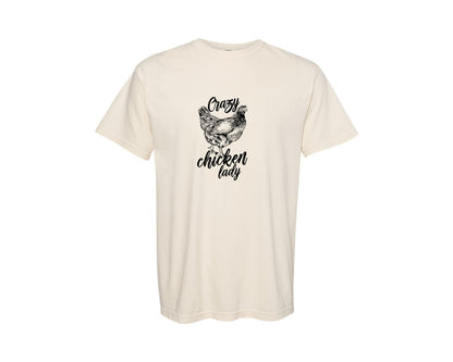 brand:Comfort Colors|color:Ivory|Farm Life Crazy Chicken Lady Graphic T-Shirt