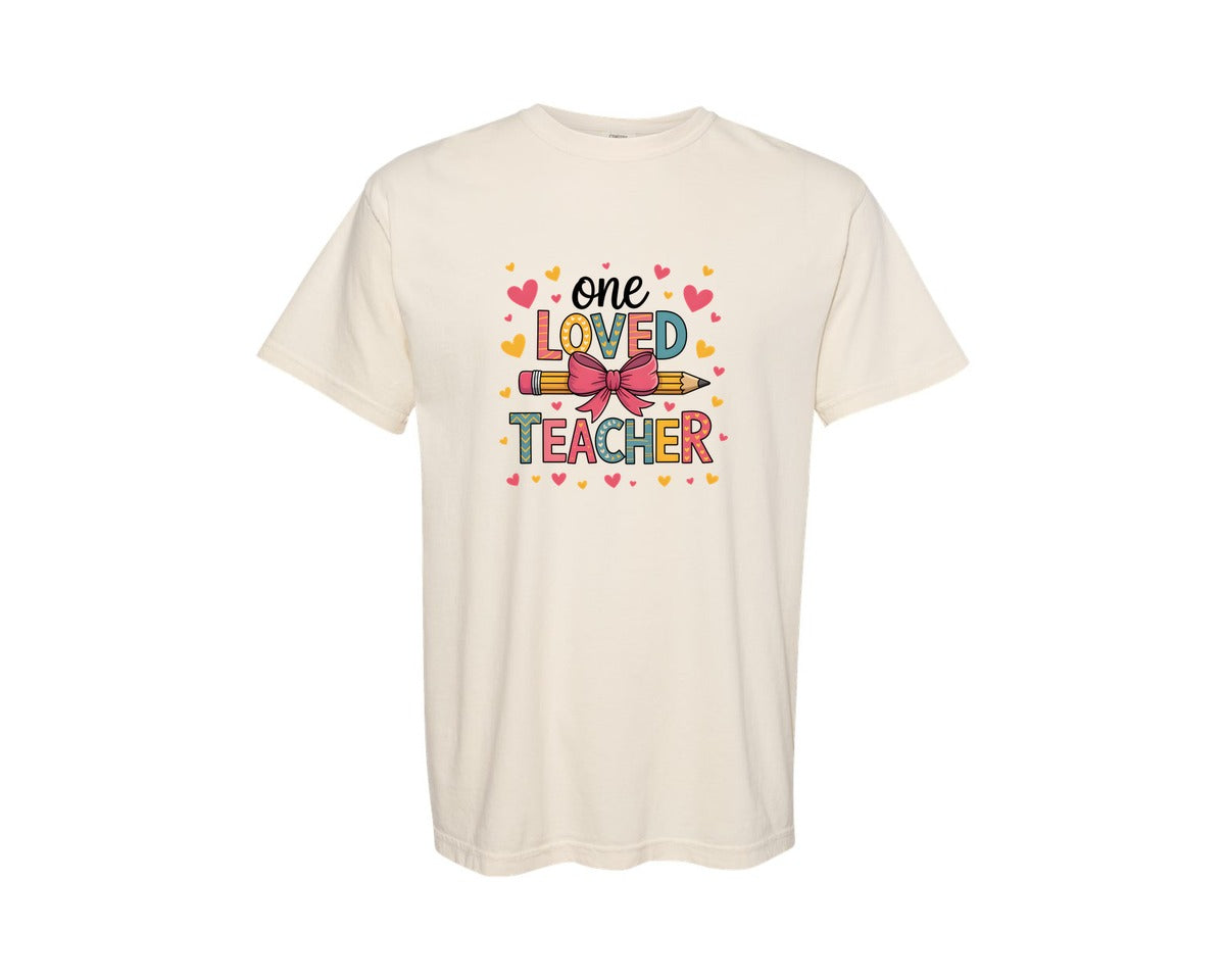 brand:Comfort Colors|color:Ivory|Teacher Valentine Loved Teacher 2 Graphic T-Shirt