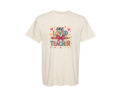 brand:Comfort Colors|color:Ivory|Teacher Valentine Loved Teacher 2 Graphic T-Shirt