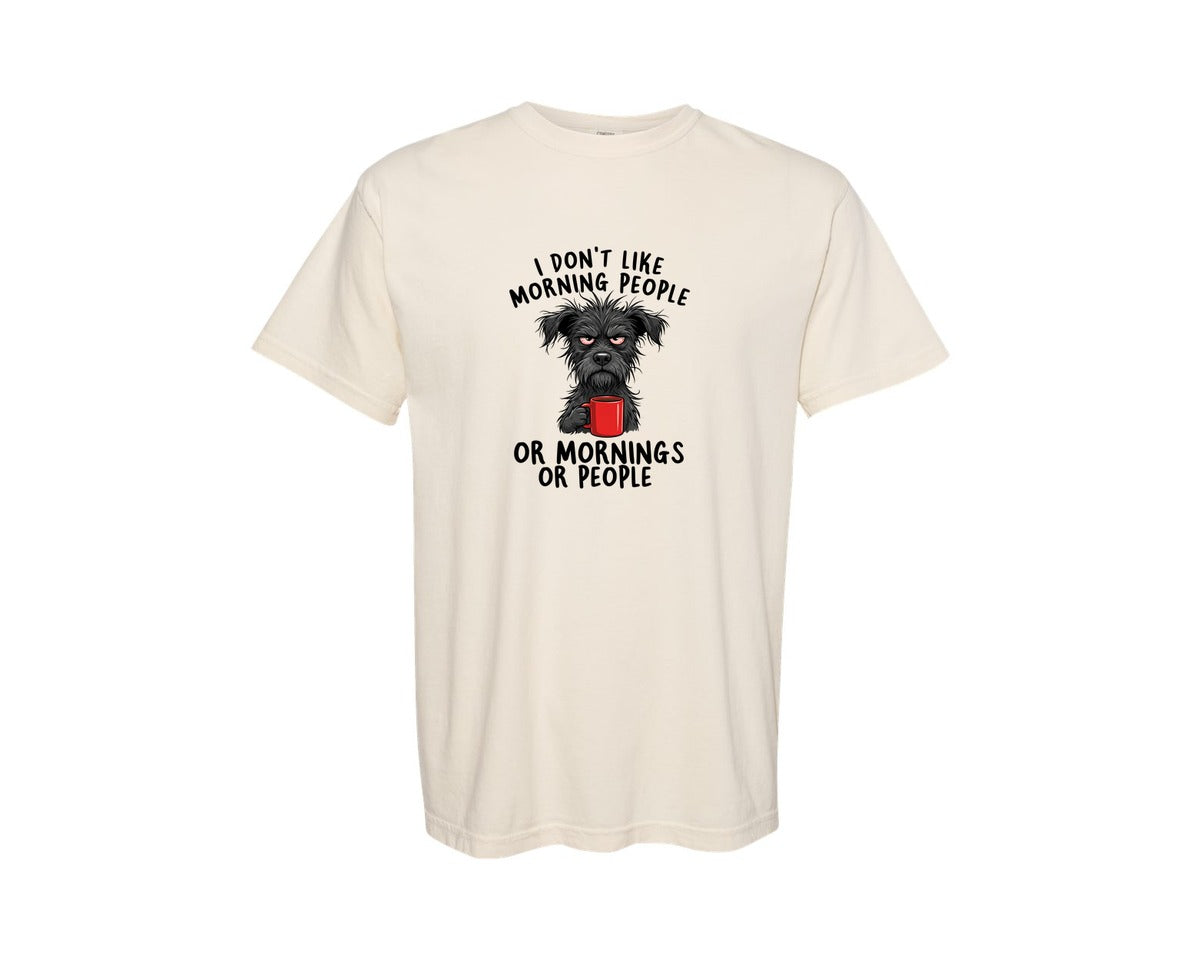 brand:Comfort Colors|color:Ivory|Funny Grumpy Dog Coffee Design Graphic T-Shirt