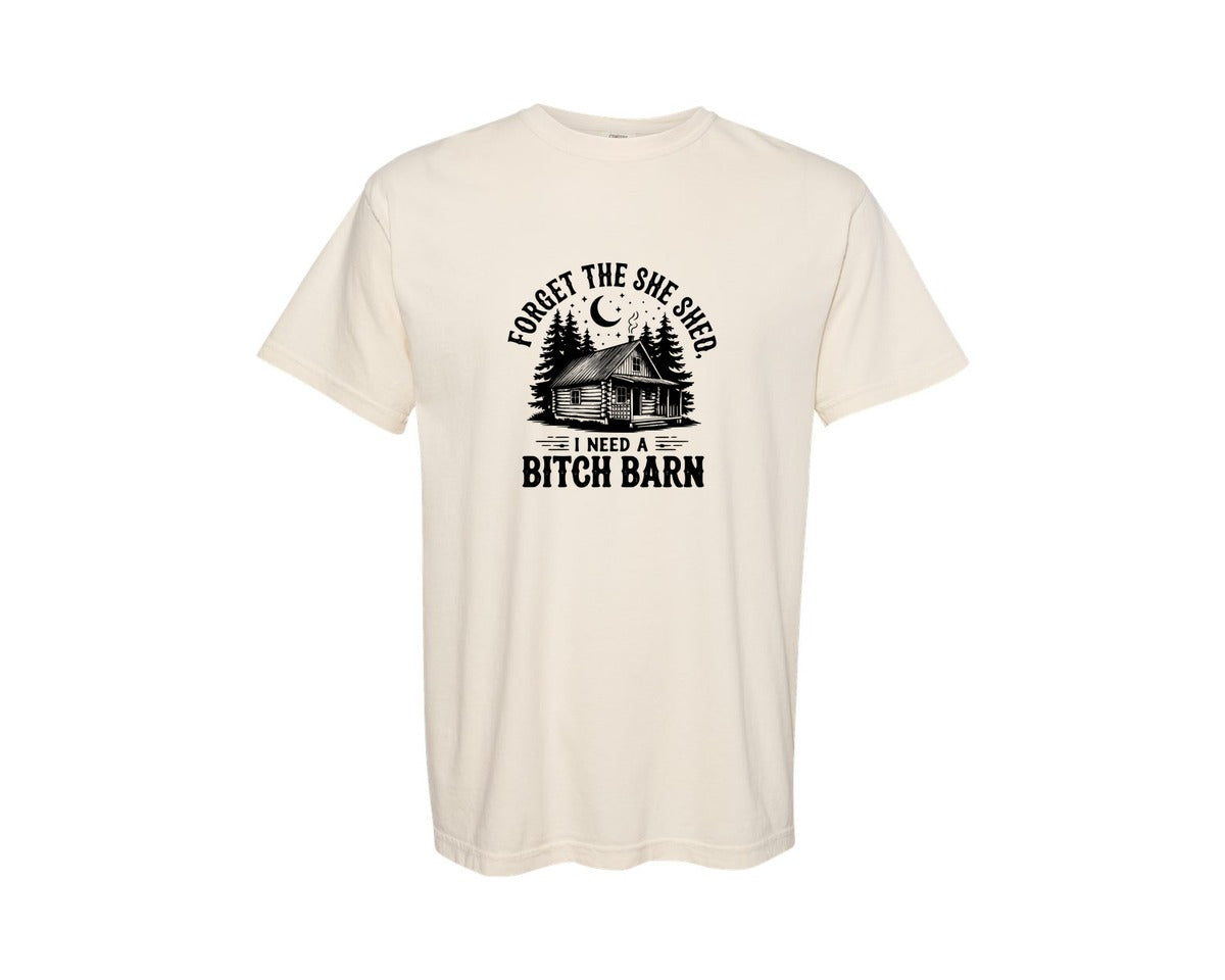 brand:Comfort Colors|color:Ivory|Farm Home Svgforget The She Shed Tshirt Graphic T-Shirt