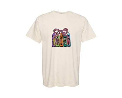 brand:Comfort Colors|color:Ivory|Cute Teacher School Teacher Markers Graphic T-Shirt