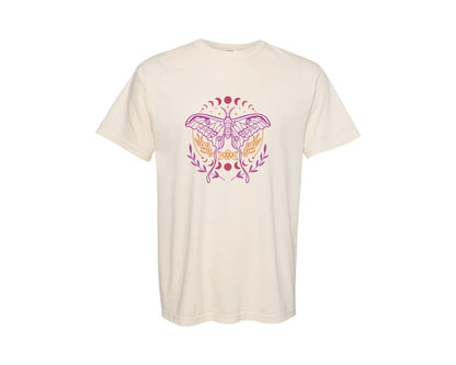 brand:Comfort Colors|color:Ivory|Luna Moth And Moon Phases Boho Tatt Graphic T-Shirt