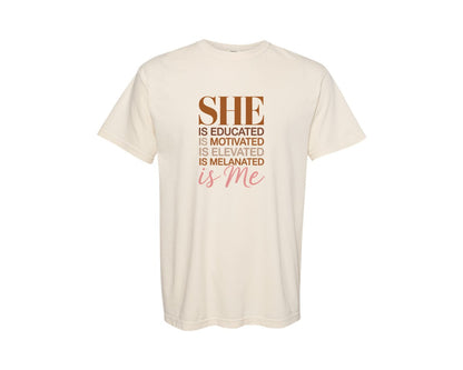brand:Comfort Colors|color:Ivory|Black History Month Empowerment Graphic T-Shirt
