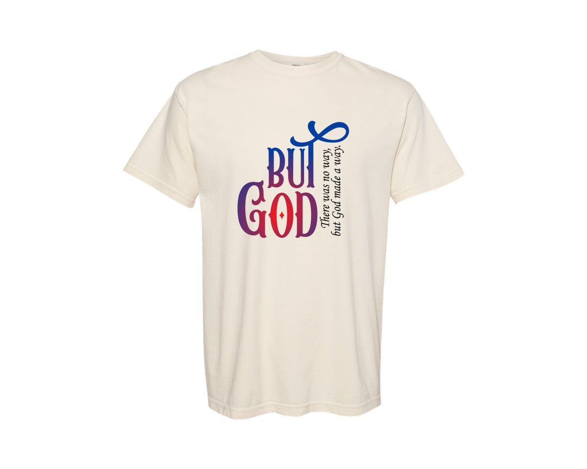 brand:Comfort Colors|color:Ivory|But God Faith Armor Of God Graphic T-Shirt