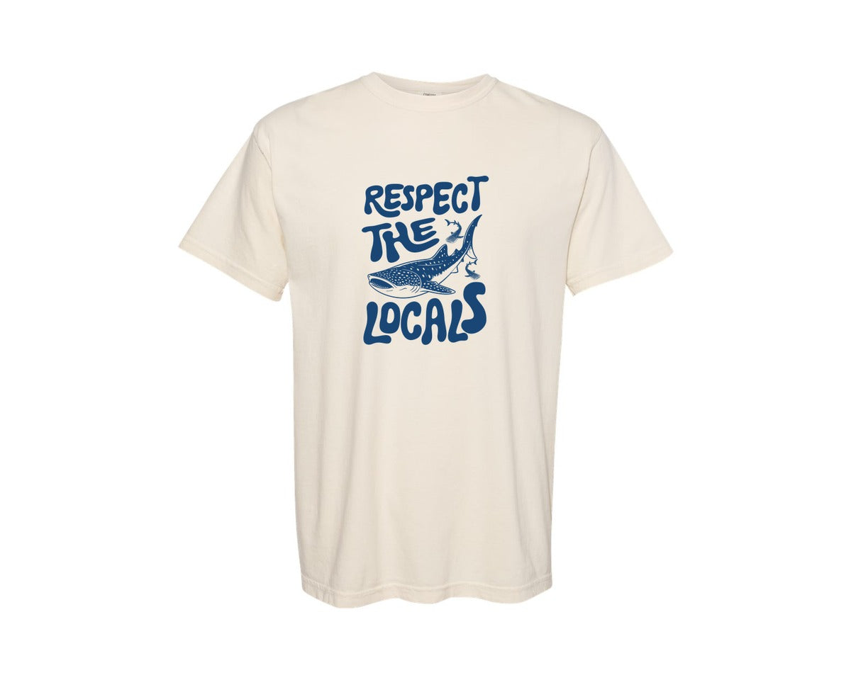 brand:Comfort Colors|color:Ivory|Respect The Locals Trendy Summer Graphic T-Shirt