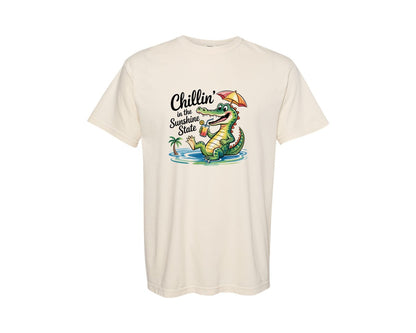 brand:Comfort Colors|color:Ivory|Crocodile Florida Sunshine State Graphic T-Shirt