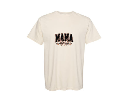 brand:Comfort Colors|color:Ivory|Mama Leopard Coquette Bow 4 Graphic T-Shirt