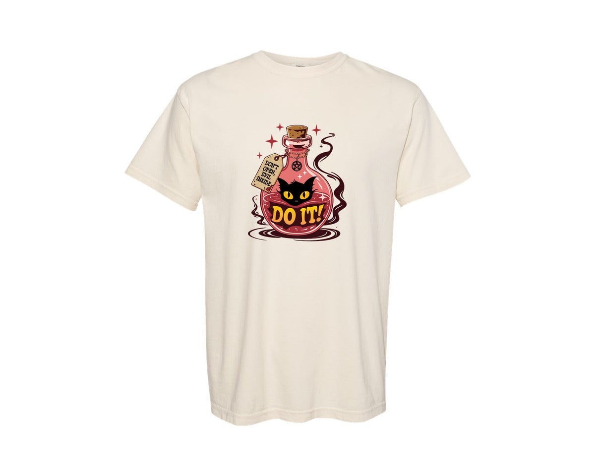 brand:Comfort Colors|color:Ivory|Do It Cat Evil Potion Design Graphic T-Shirt