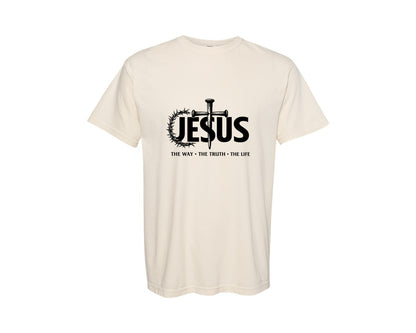 brand:Comfort Colors|color:Ivory|Jesus Way Truth Life Design 2 Graphic T-Shirt