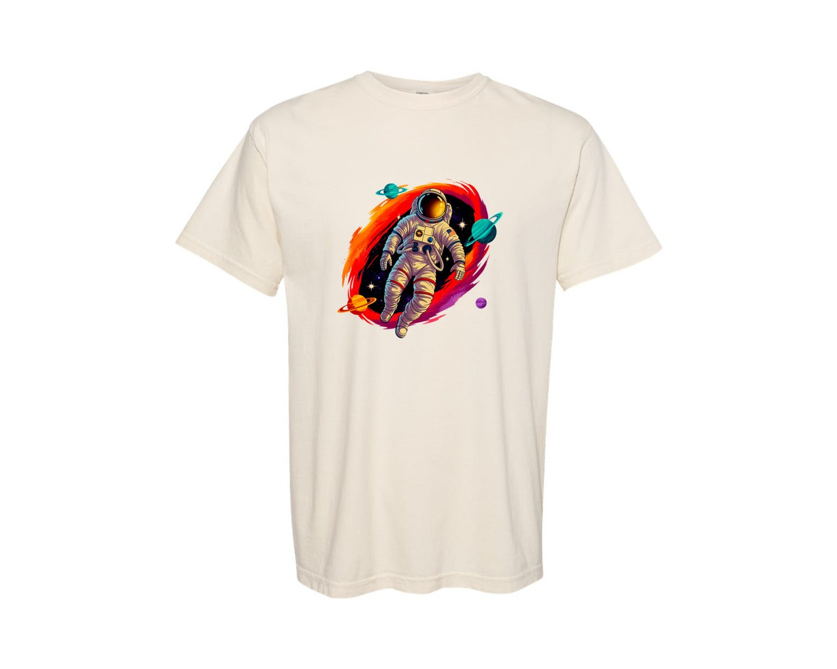 brand:Comfort Colors|color:Ivory|Psychedelic Astronaut Astronaut Graphic T-Shirt