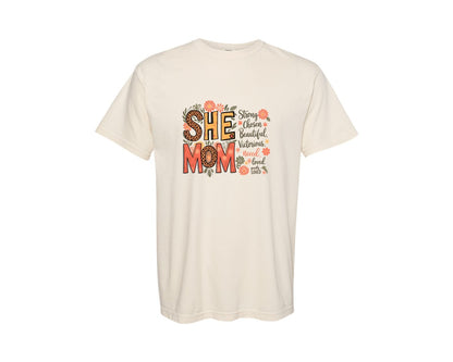 brand:Comfort Colors|color:Ivory|Christian Mom With Bible 2 Graphic T-Shirt