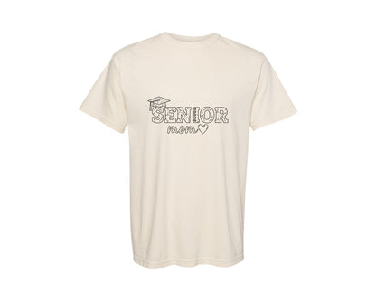 brand:Comfort Colors|color:Ivory|Cracked Senior Mom 2026 Outline Graphic T-Shirt