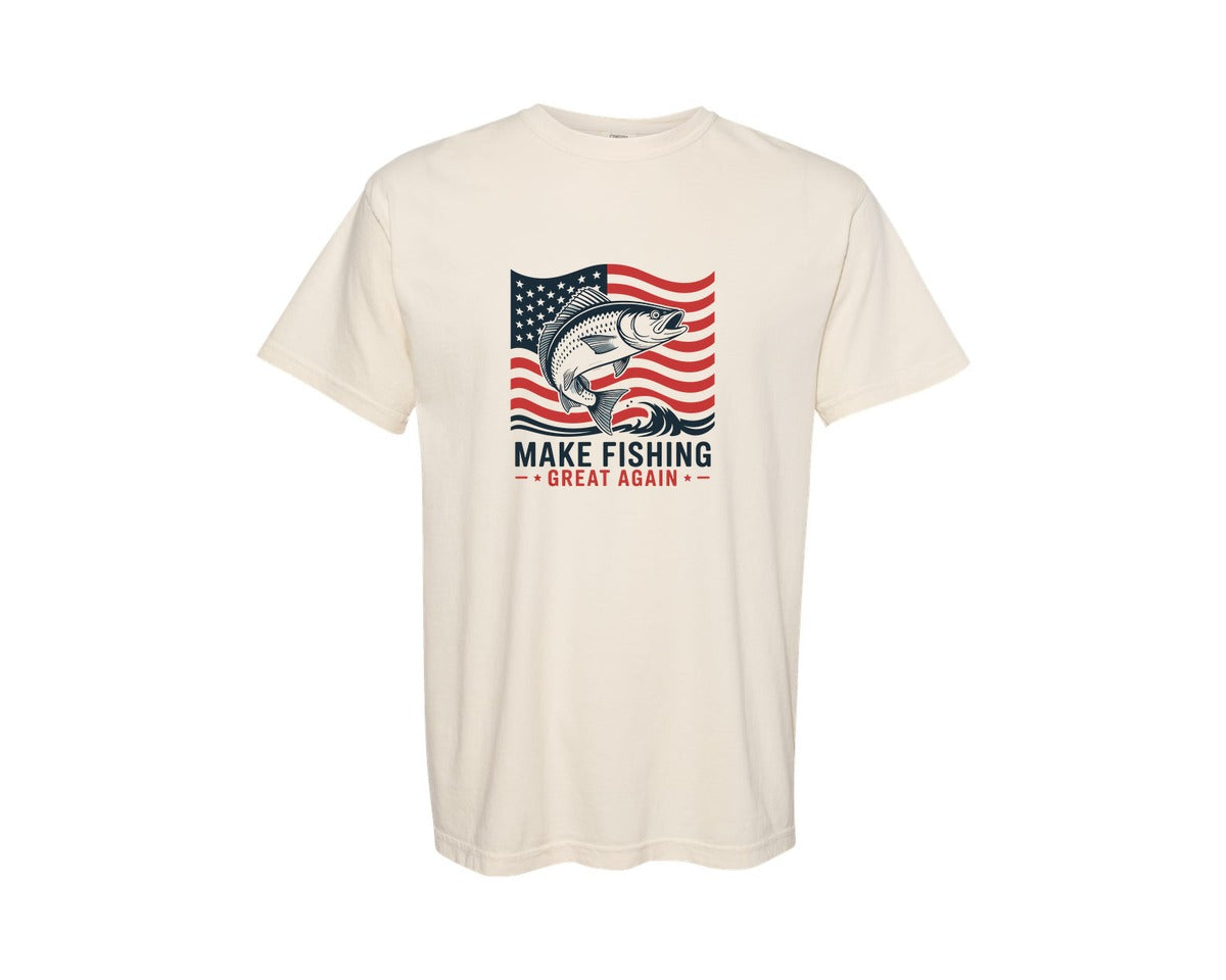 brand:Comfort Colors|color:Ivory|Make Fishing Great Again T Shirt Graphic T-Shirt