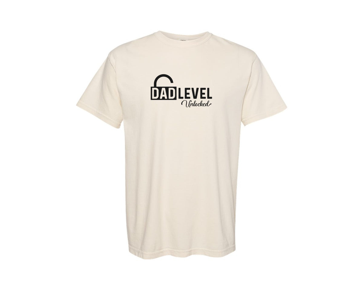 brand:Comfort Colors|color:Ivory|Dad Level Unlocked T Shirt Design V1 Graphic T-Shirt