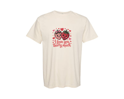 brand:Comfort Colors|color:Ivory|I Love You Berry Much 11 Graphic T-Shirt