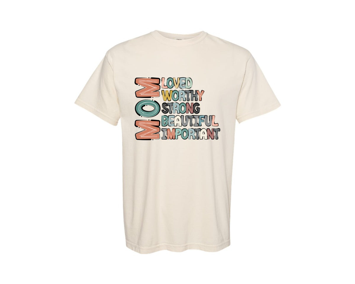 brand:Comfort Colors|color:Ivory|Mom Mothers Day Design Graphic T-Shirt