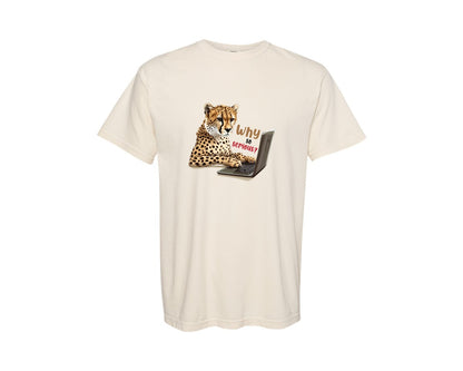 brand:Comfort Colors|color:Ivory|Tiger Typing On A Laptop T Shirt Print Graphic T-Shirt