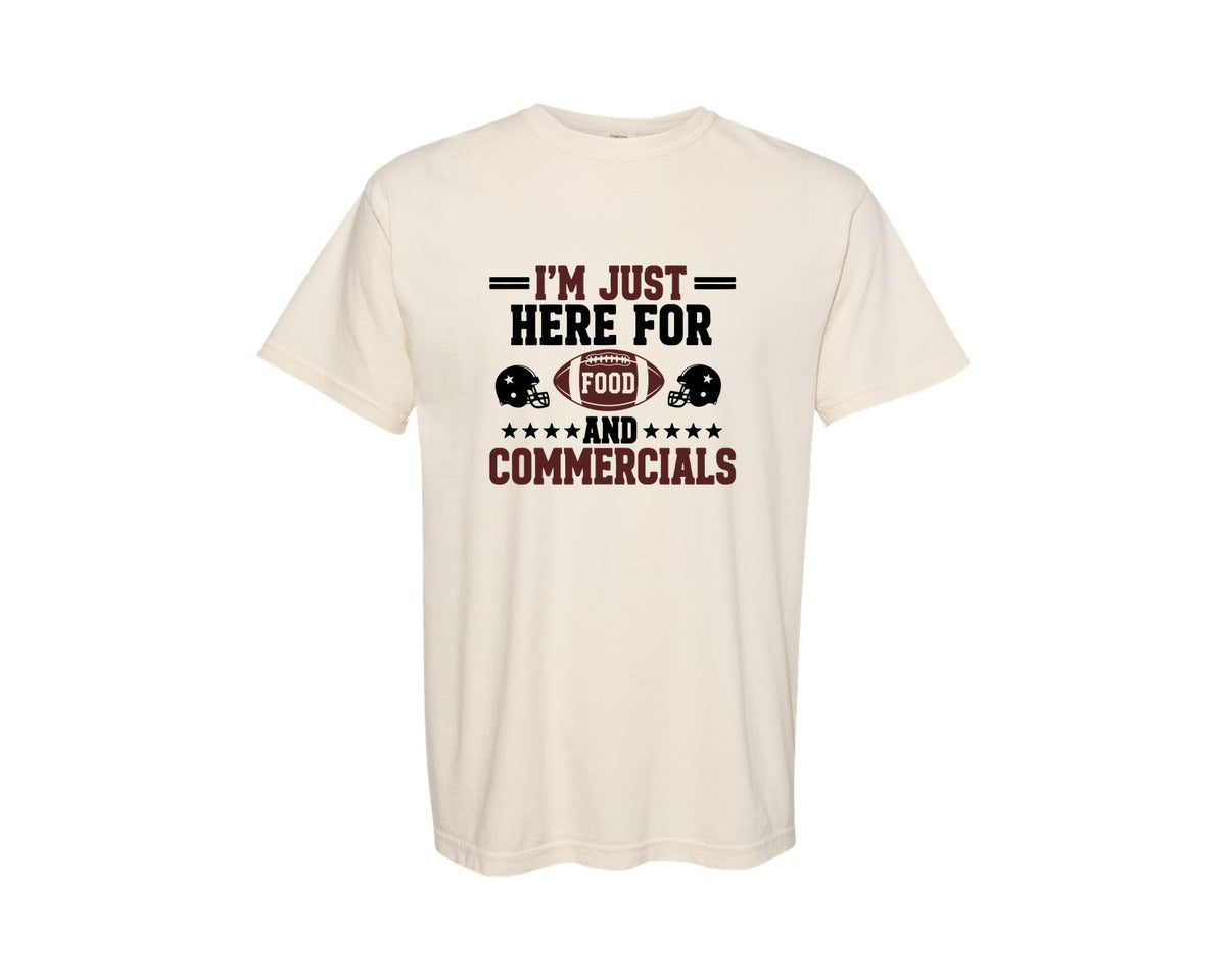 brand:Comfort Colors|color:Ivory|Im Just Here For Food And Commercials 2 Graphic T-Shirt