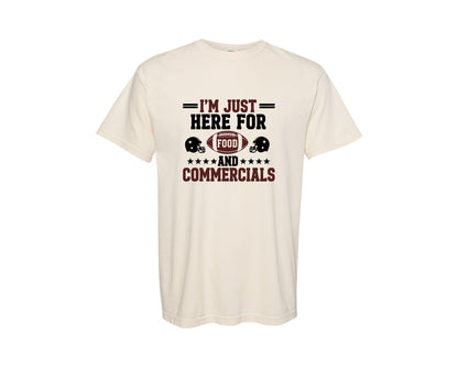 brand:Comfort Colors|color:Ivory|Im Just Here For Food And Commercials 2 Graphic T-Shirt