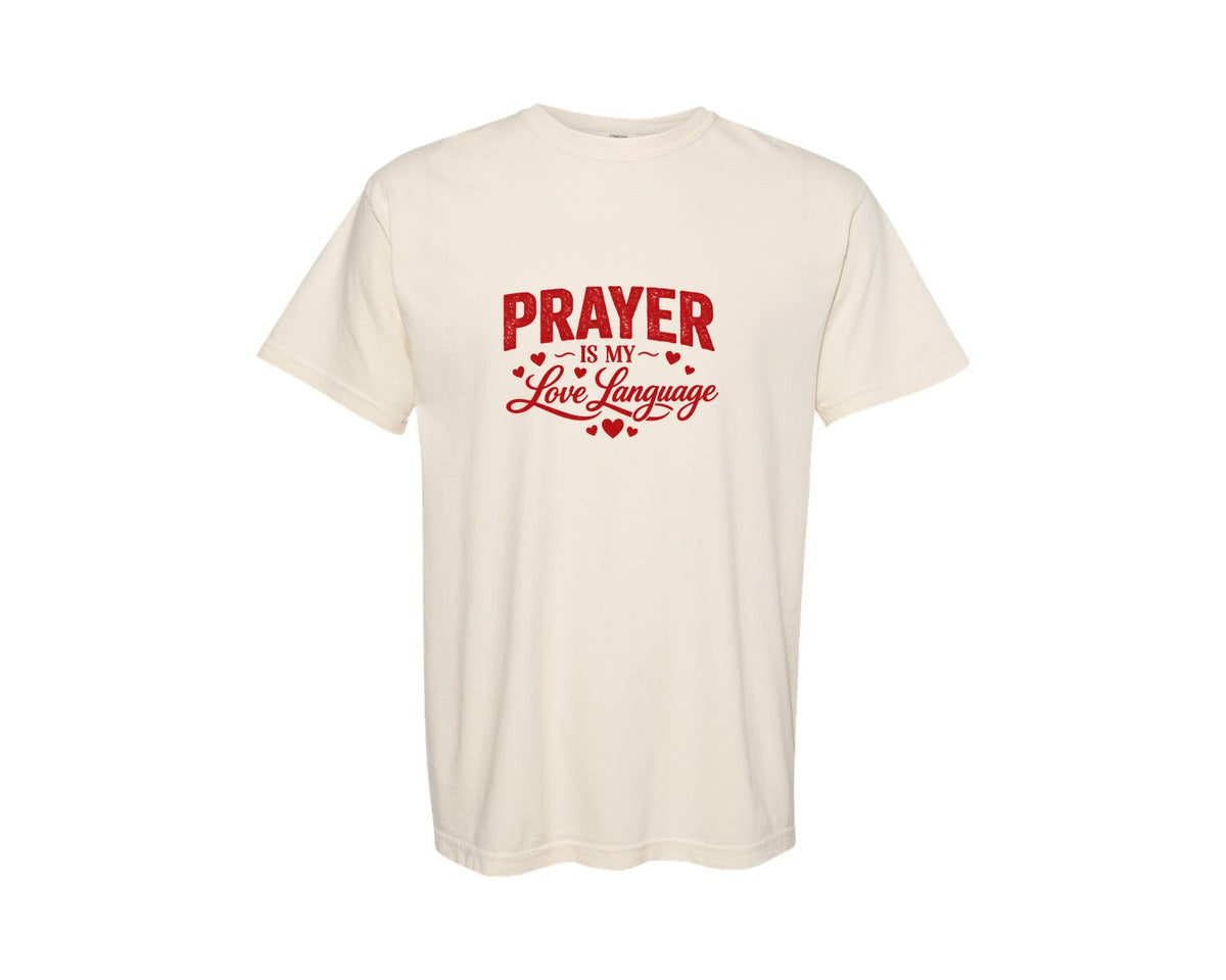 brand:Comfort Colors|color:Ivory|Prayer Is My Love Language Jesus 2 Graphic T-Shirt