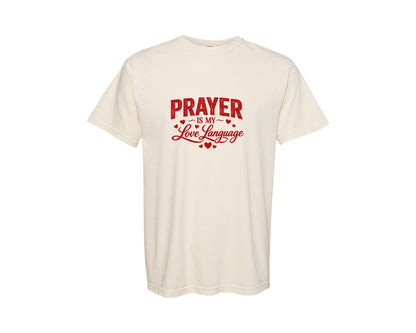brand:Comfort Colors|color:Ivory|Prayer Is My Love Language Jesus 2 Graphic T-Shirt