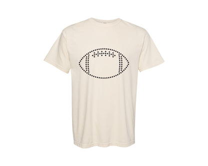 brand:Comfort Colors|color:Ivory|Rhinestone Template Design Football Graphic T-Shirt
