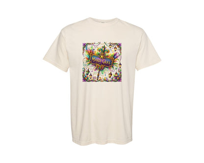 brand:Comfort Colors|color:Ivory|Mardi Gras Ornate Frame Graphic T-Shirt
